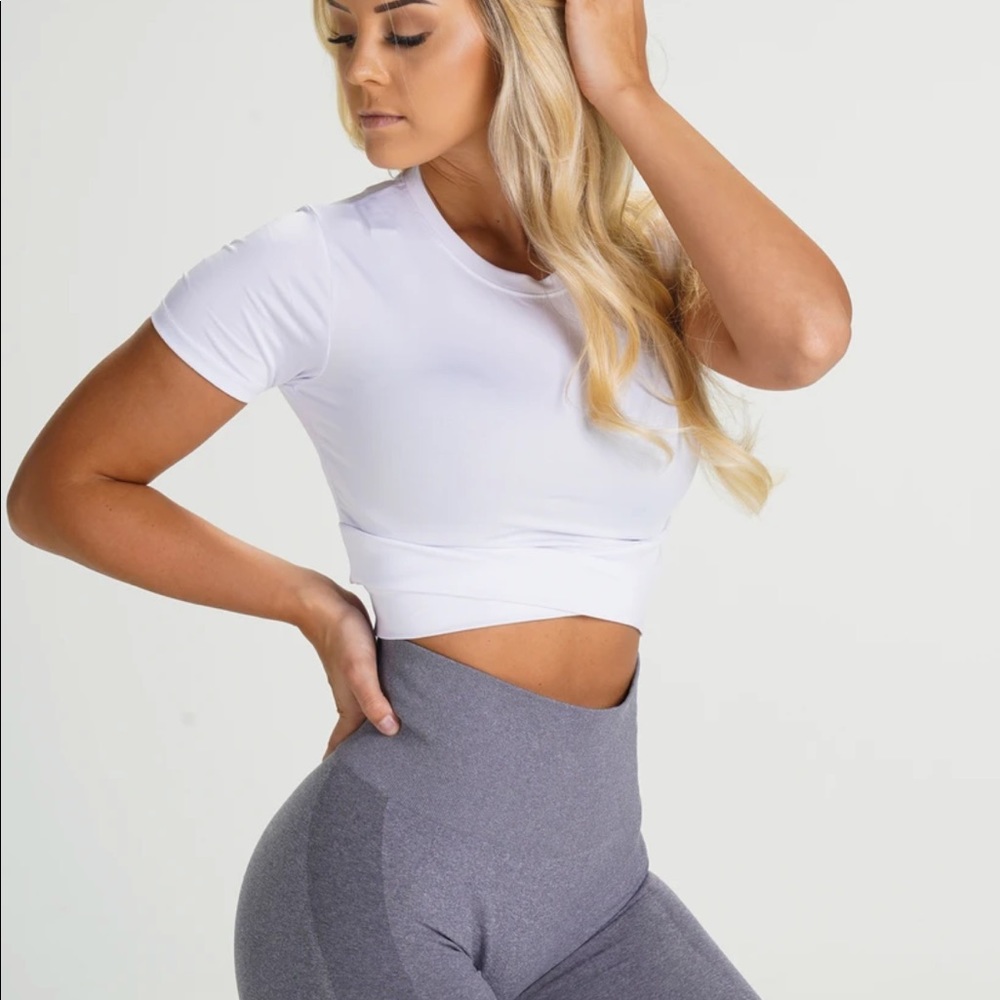 NVGTN White Crossbody Cropped Tee